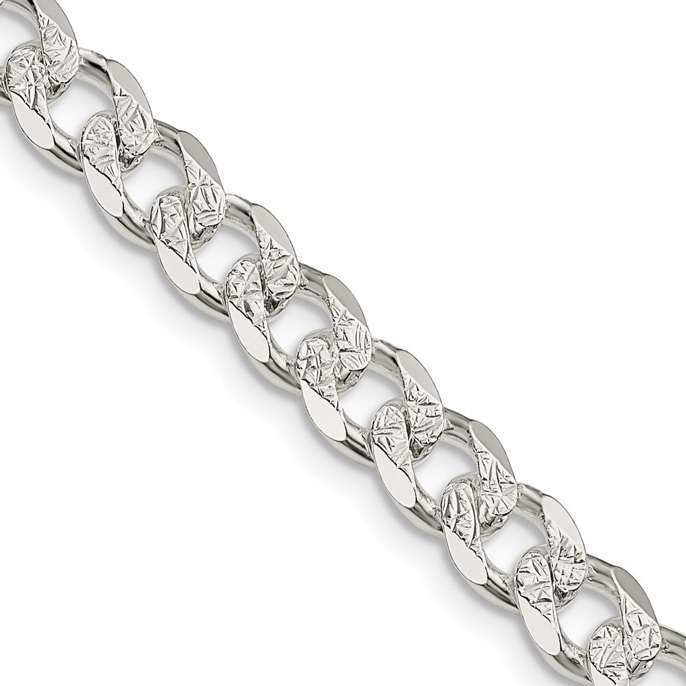 Sterling Silver 7mm PavÇ Curb Chain