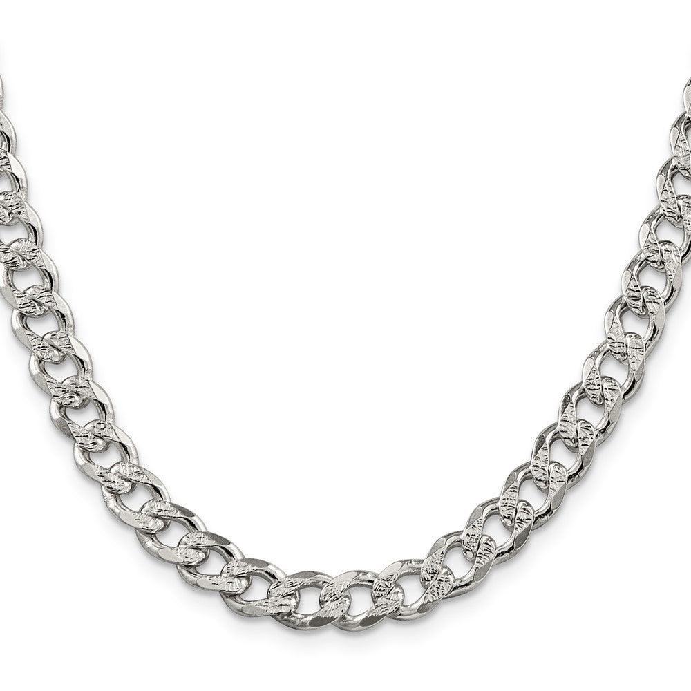 Sterling Silver 7.5mm PavÇ Curb Chain