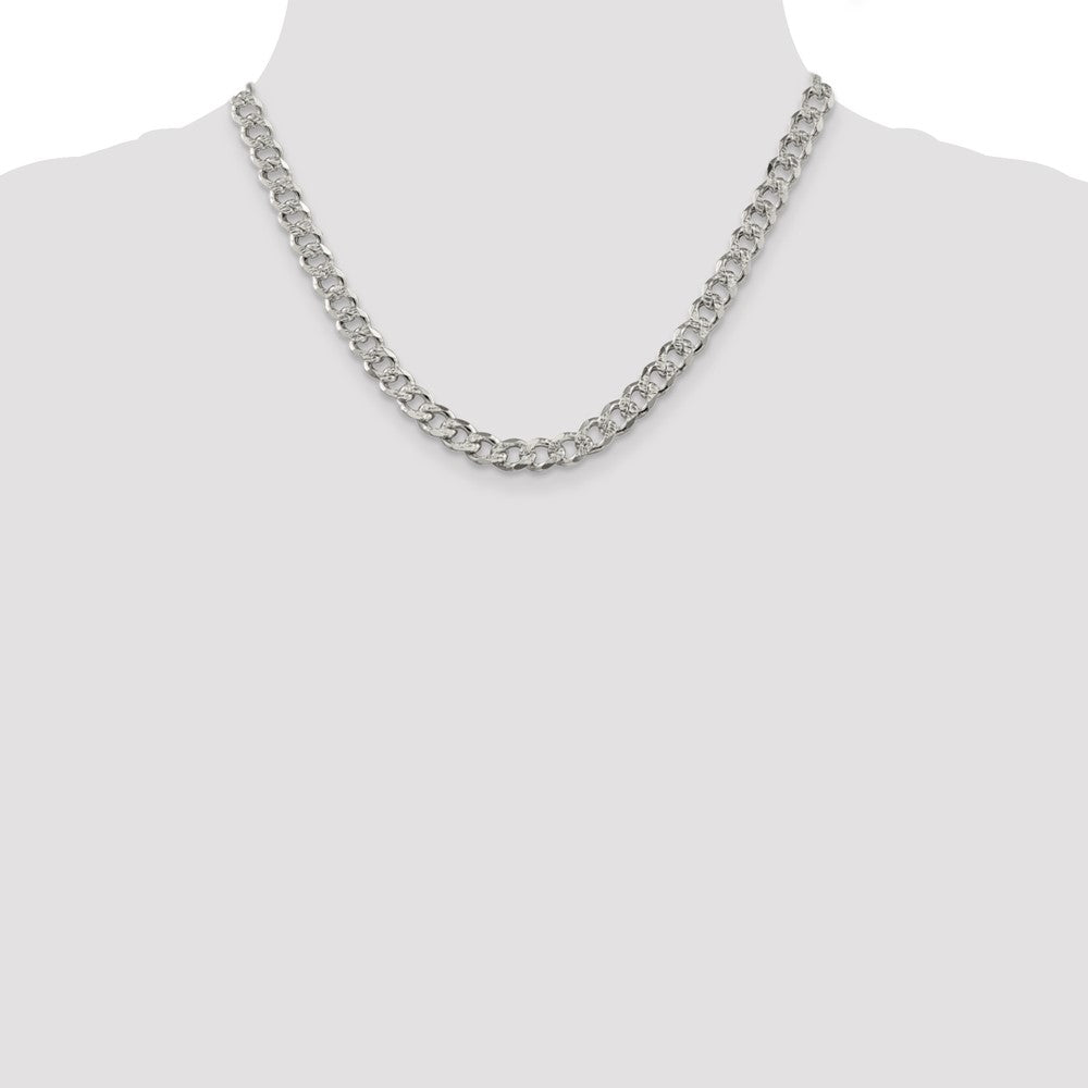 Sterling Silver 7.5mm PavÇ Curb Chain