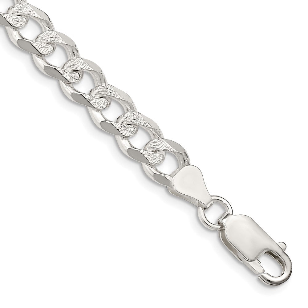 Sterling Silver 7.5mm PavÇ Curb Chain