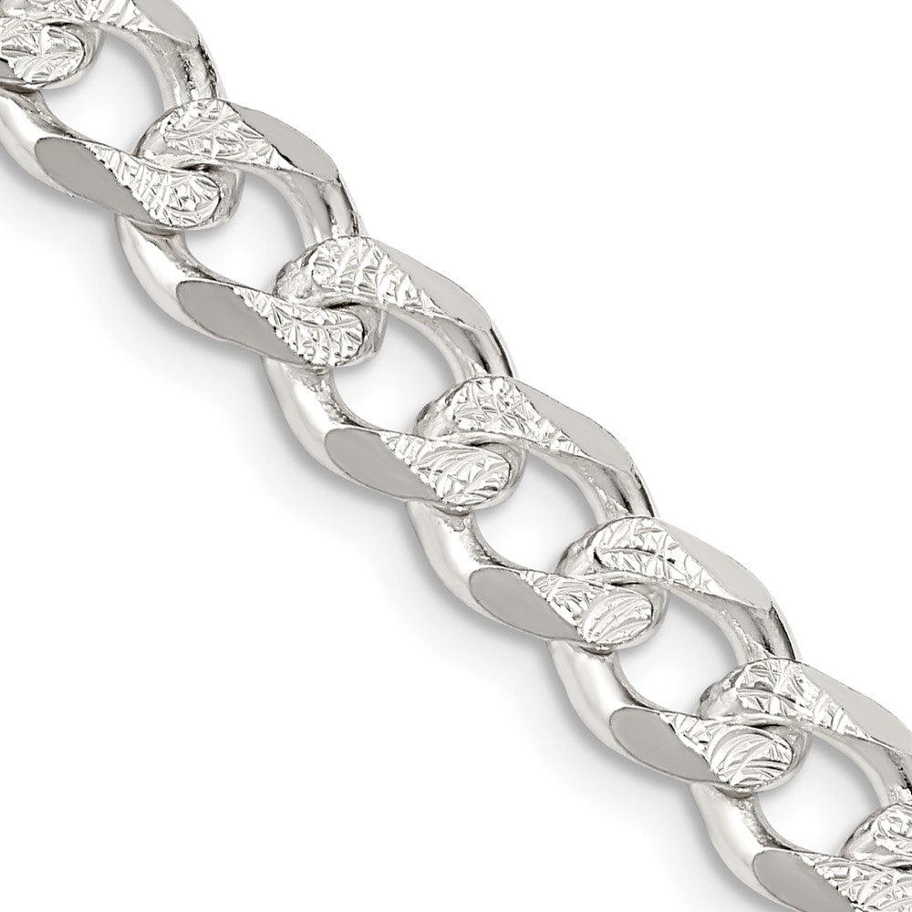 Sterling Silver 7.5mm PavÇ Curb Chain