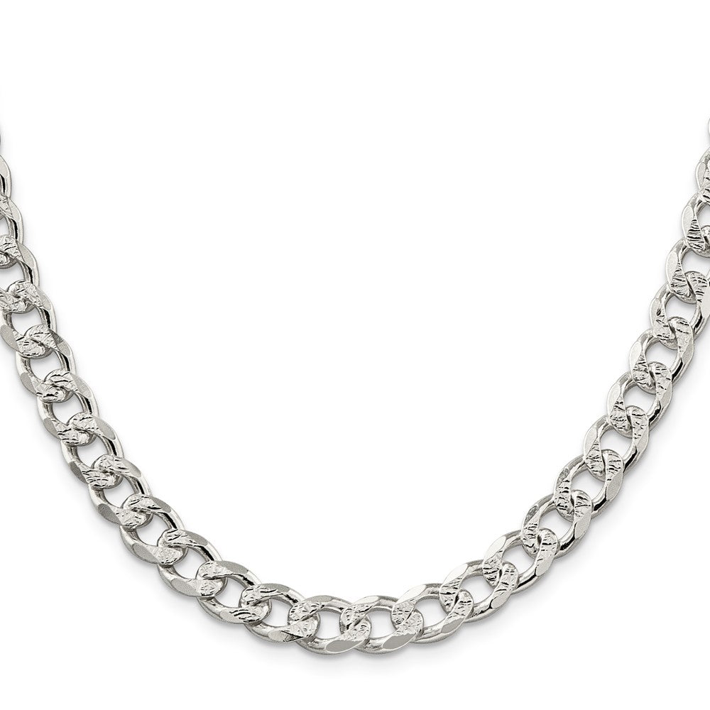 Sterling Silver 8.3mm PavÇ Curb Chain