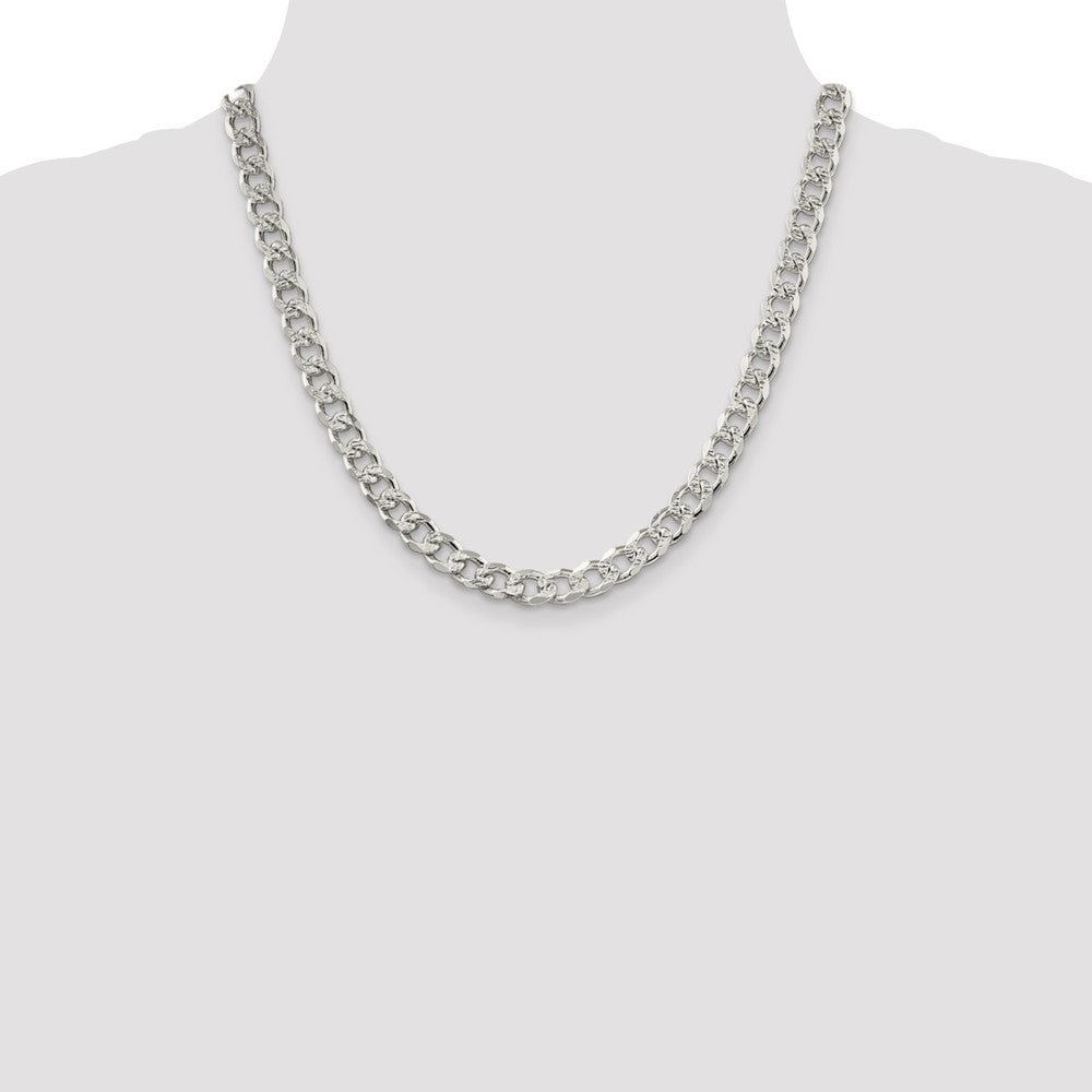 Sterling Silver 8.3mm PavÇ Curb Chain