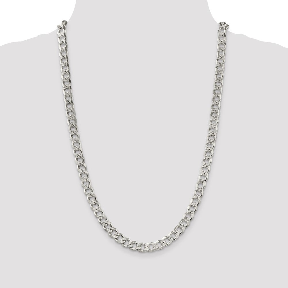 Sterling Silver 8.3mm PavÇ Curb Chain