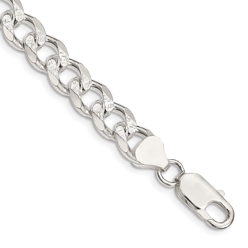 Sterling Silver 8.3mm PavÇ Curb Chain
