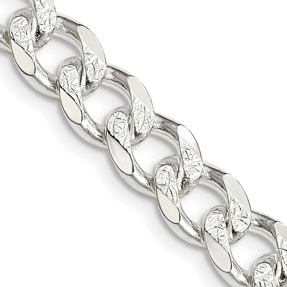 Sterling Silver 8.3mm PavÇ Curb Chain