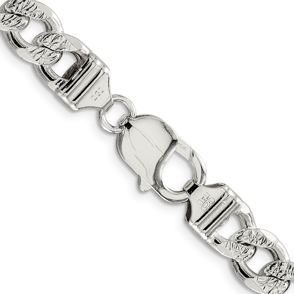 Sterling Silver 9.3mm PavÇ Curb Chain