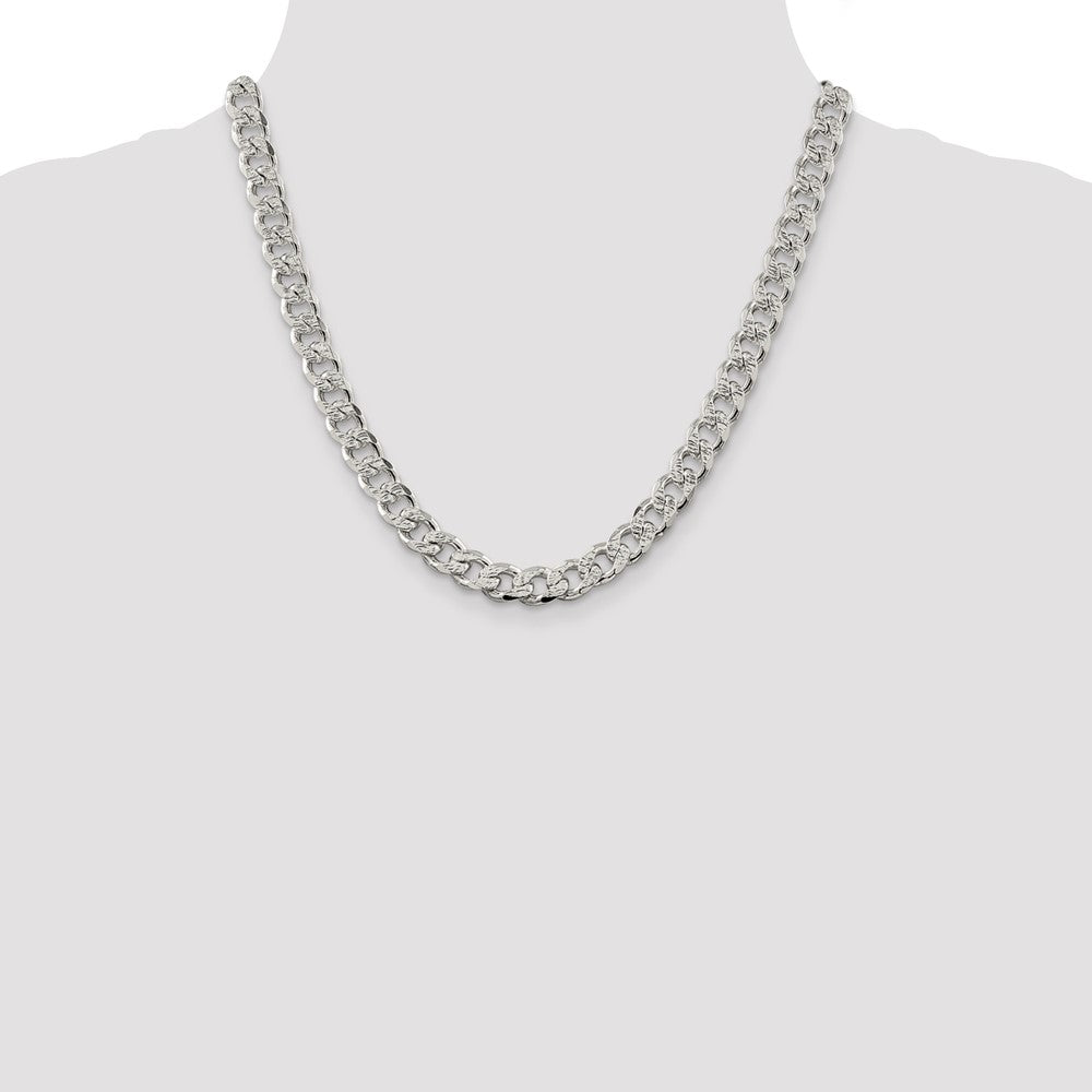 Sterling Silver 9.3mm PavÇ Curb Chain