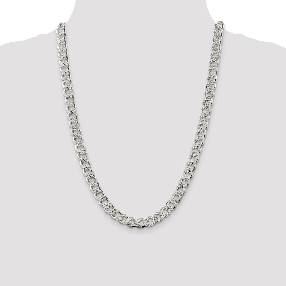 Sterling Silver 9.3mm PavÇ Curb Chain