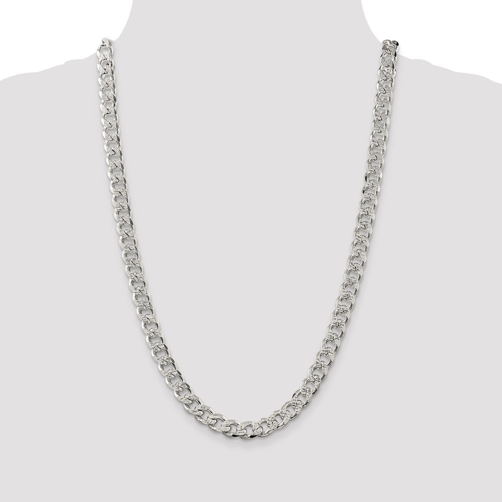 Sterling Silver 9.3mm PavÇ Curb Chain
