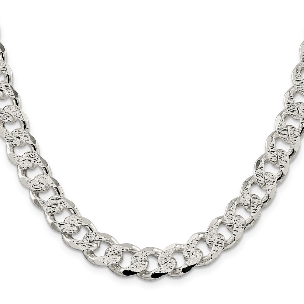 Sterling Silver 11.0mm PavÇ Curb Chain