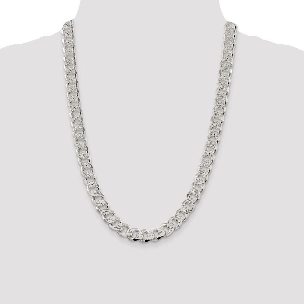 Sterling Silver 11.0mm PavÇ Curb Chain