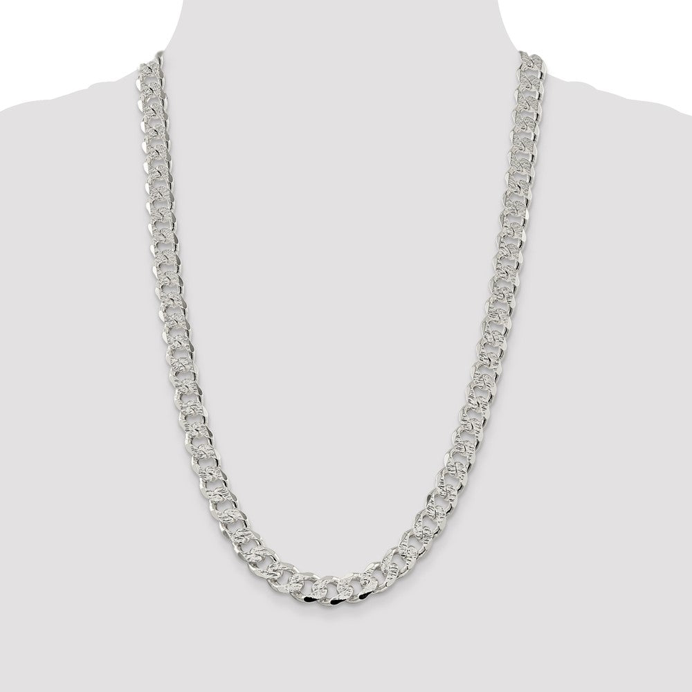 Sterling Silver 11.0mm PavÇ Curb Chain