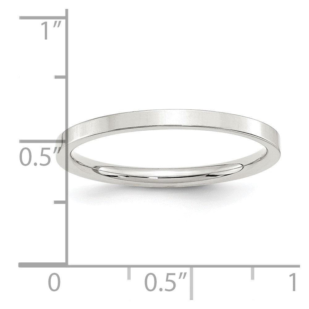 Sterling Silver 2mm Comfort Fit Flat Size 8.5 Band