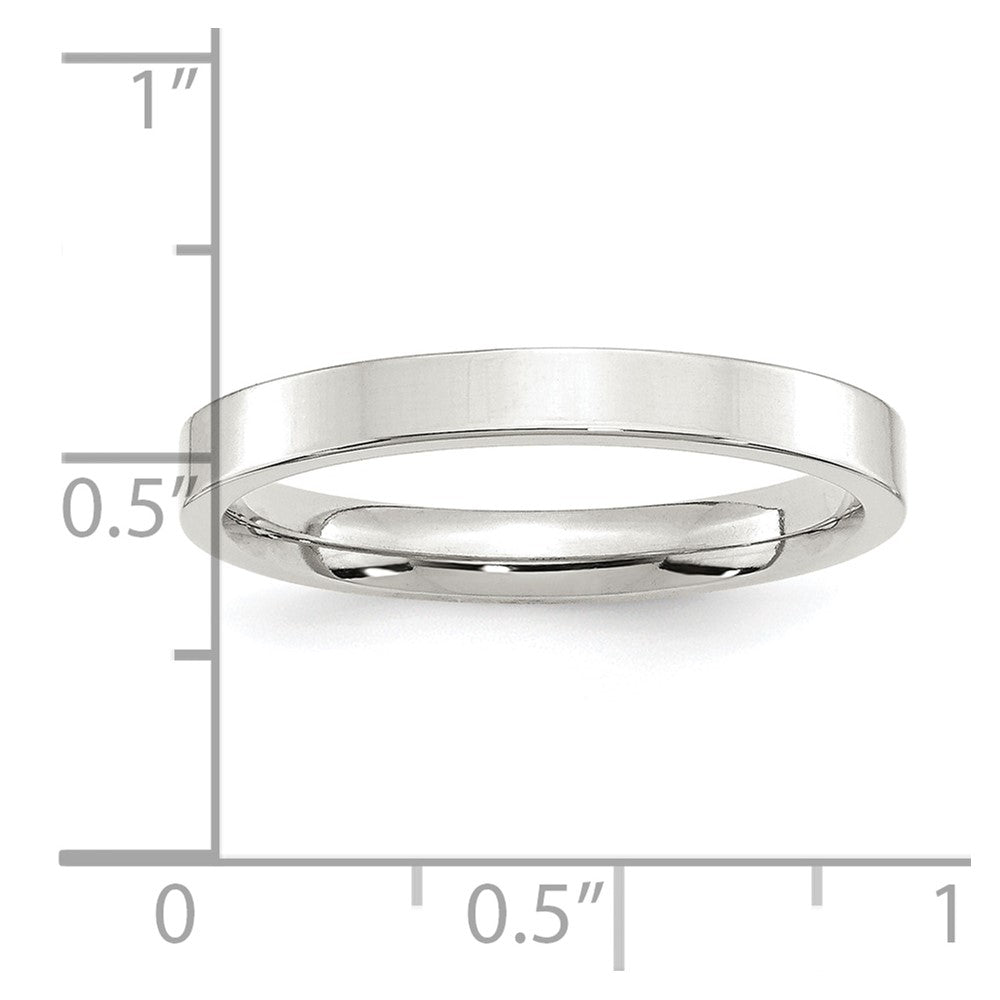 Sterling Silver 3mm Comfort Fit Flat Size 12.5 Band
