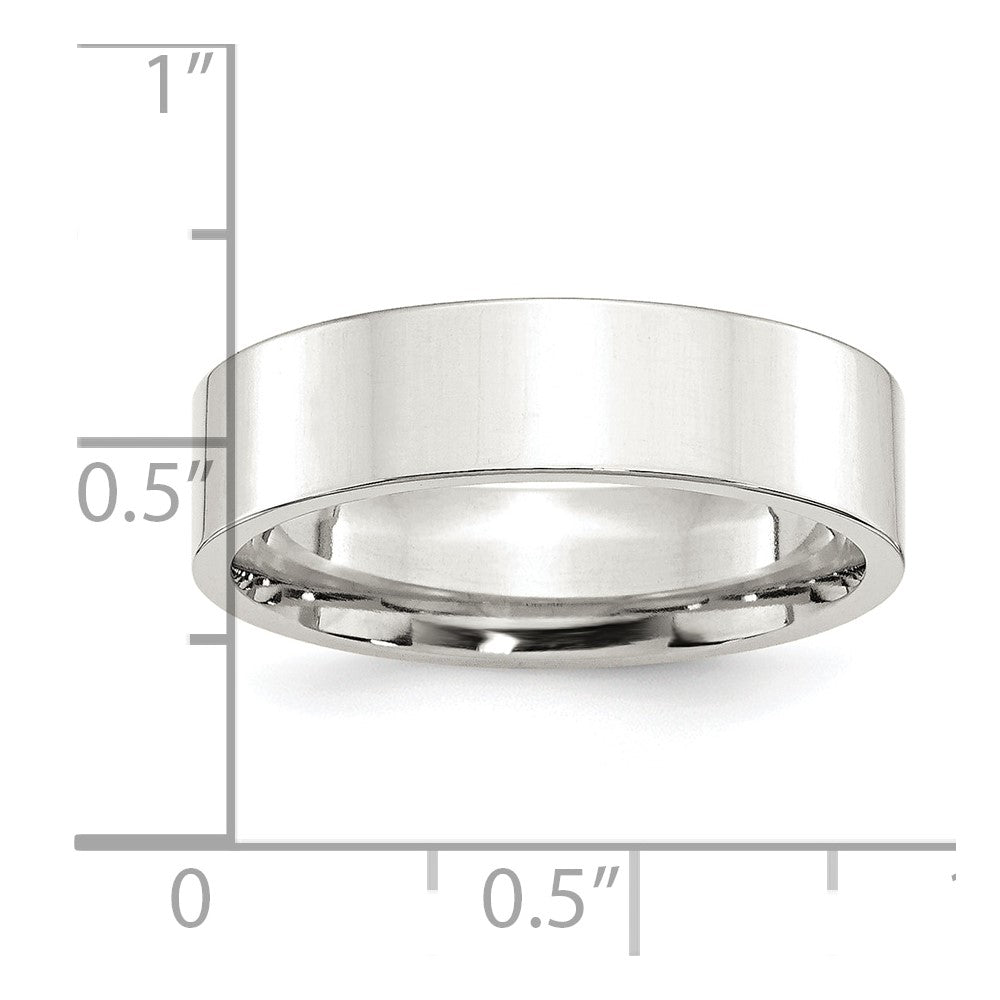 Sterling Silver 6mm Comfort Fit Flat Size 6 Band