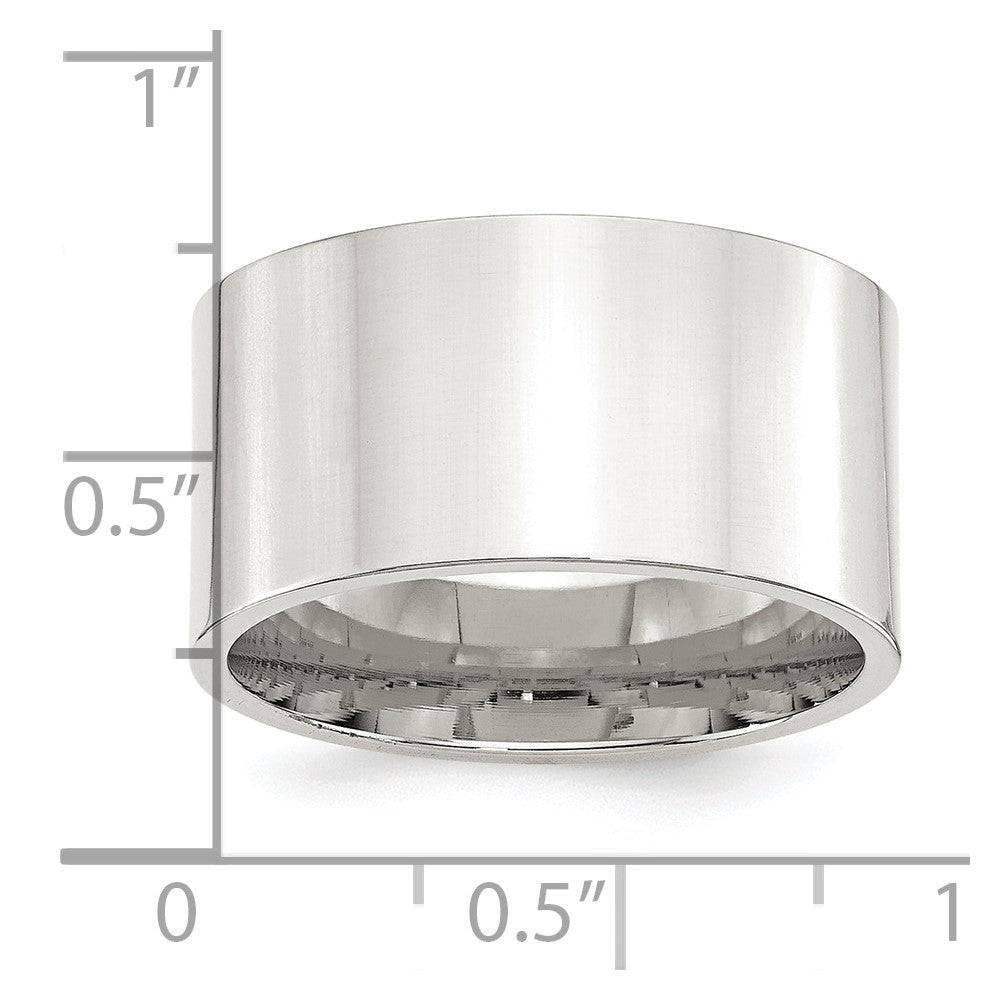 Sterling Silver 12mm Comfort Fit Flat Size 13.5 Band