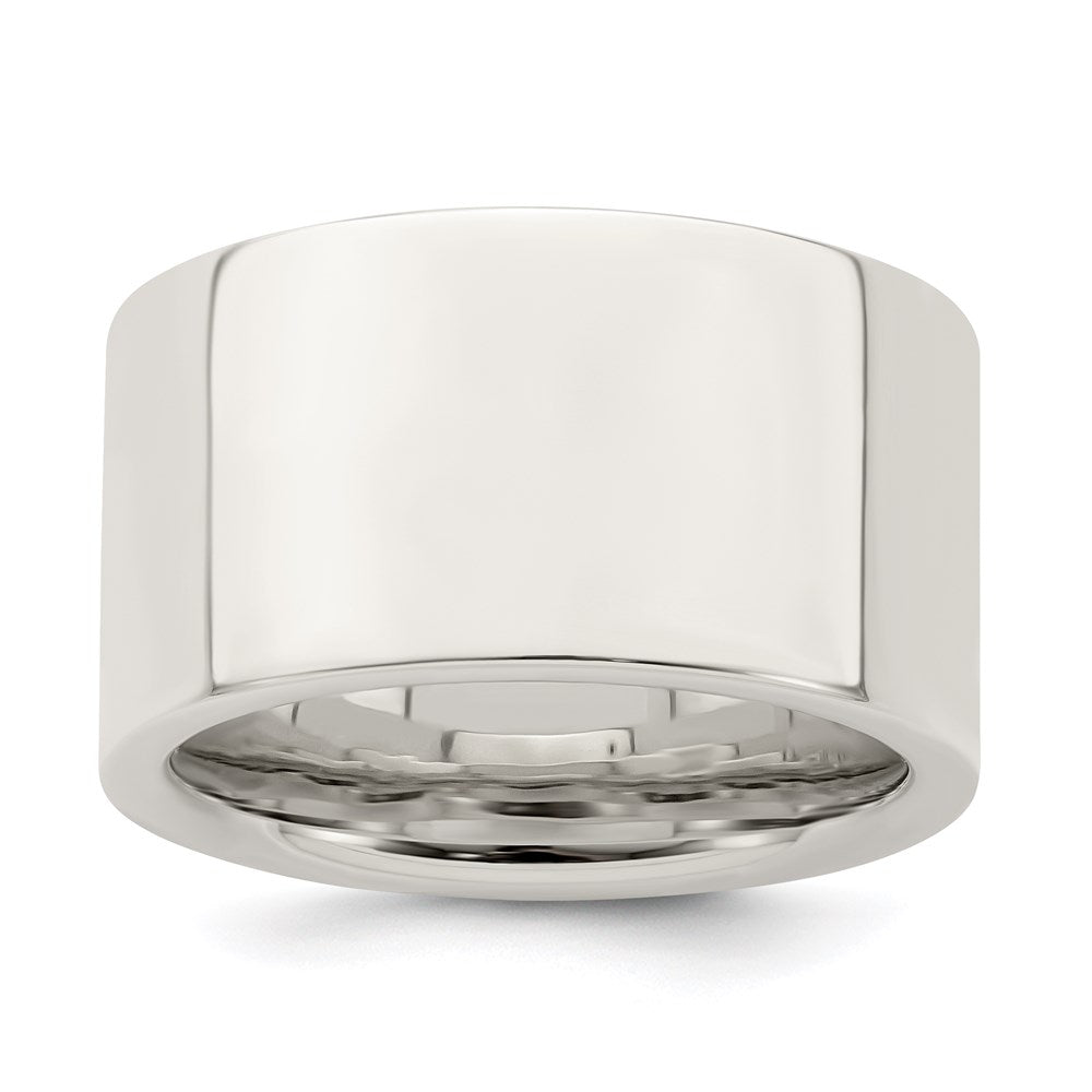 Sterling Silver 12mm Comfort Fit Flat Size 10.5 Band