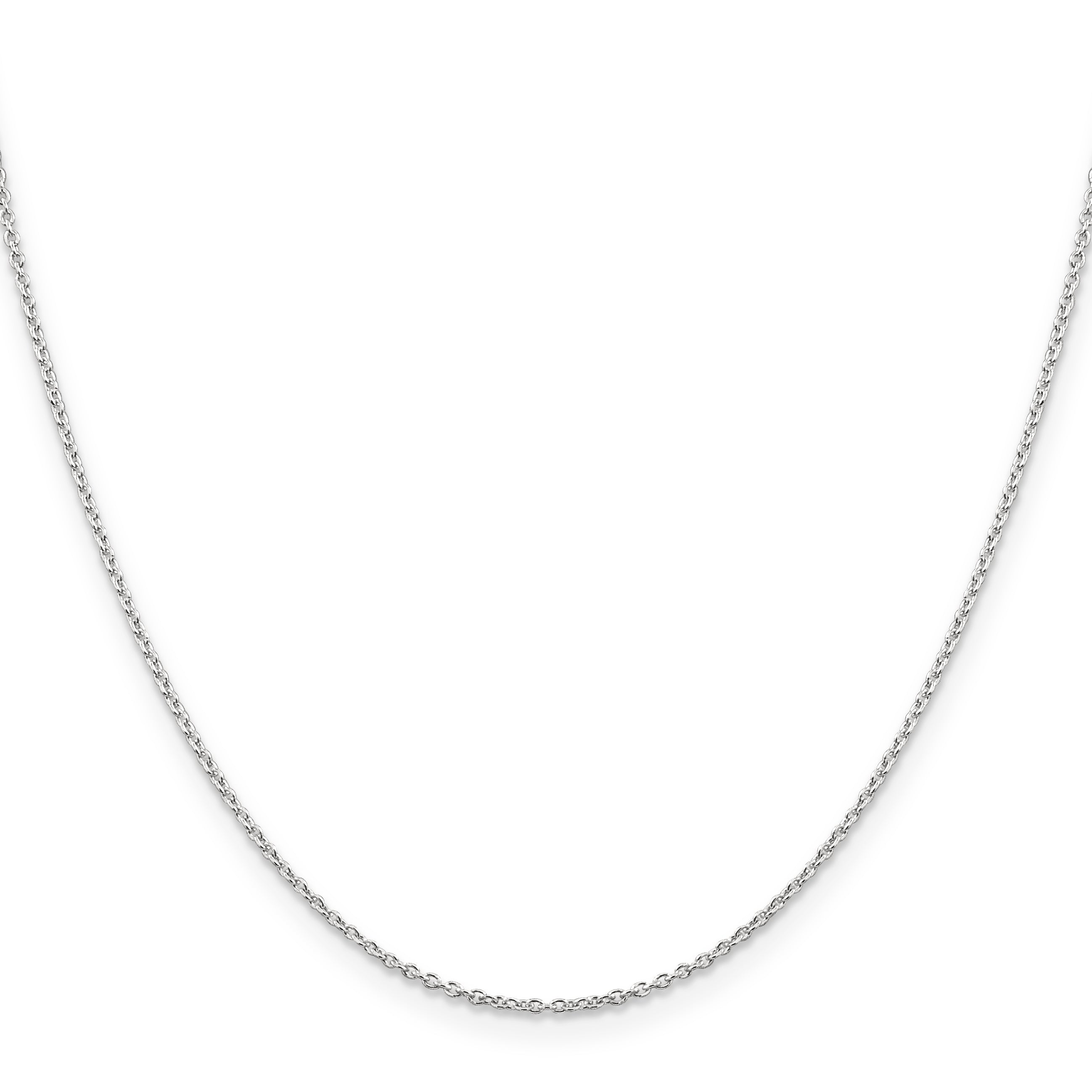 Sterling Silver Rhodium-plated 1.25mm Cable Chain with a 2 inch extention