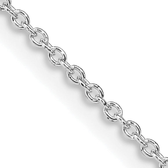 Sterling Silver Rhodium-plated 1.25mm Cable Chain with a 2 inch extention