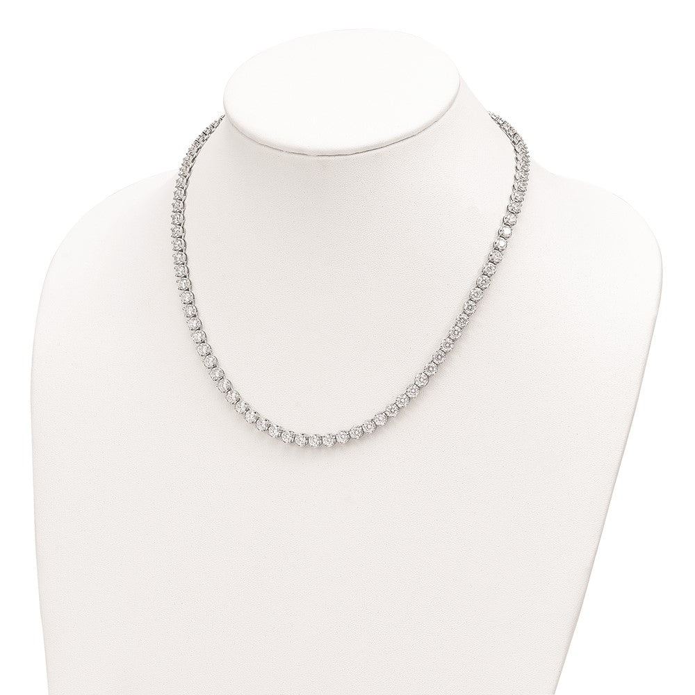 Cheryl M Sterling Silver Rhodium-plated Brilliant-cut CZ 18 Inch Necklace