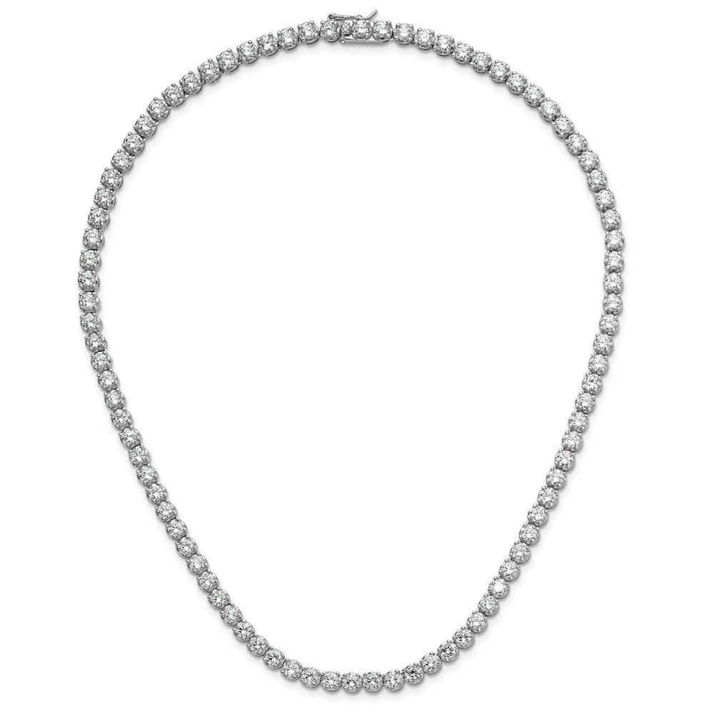 Cheryl M Sterling Silver Rhodium-plated Brilliant-cut CZ 18 Inch Necklace