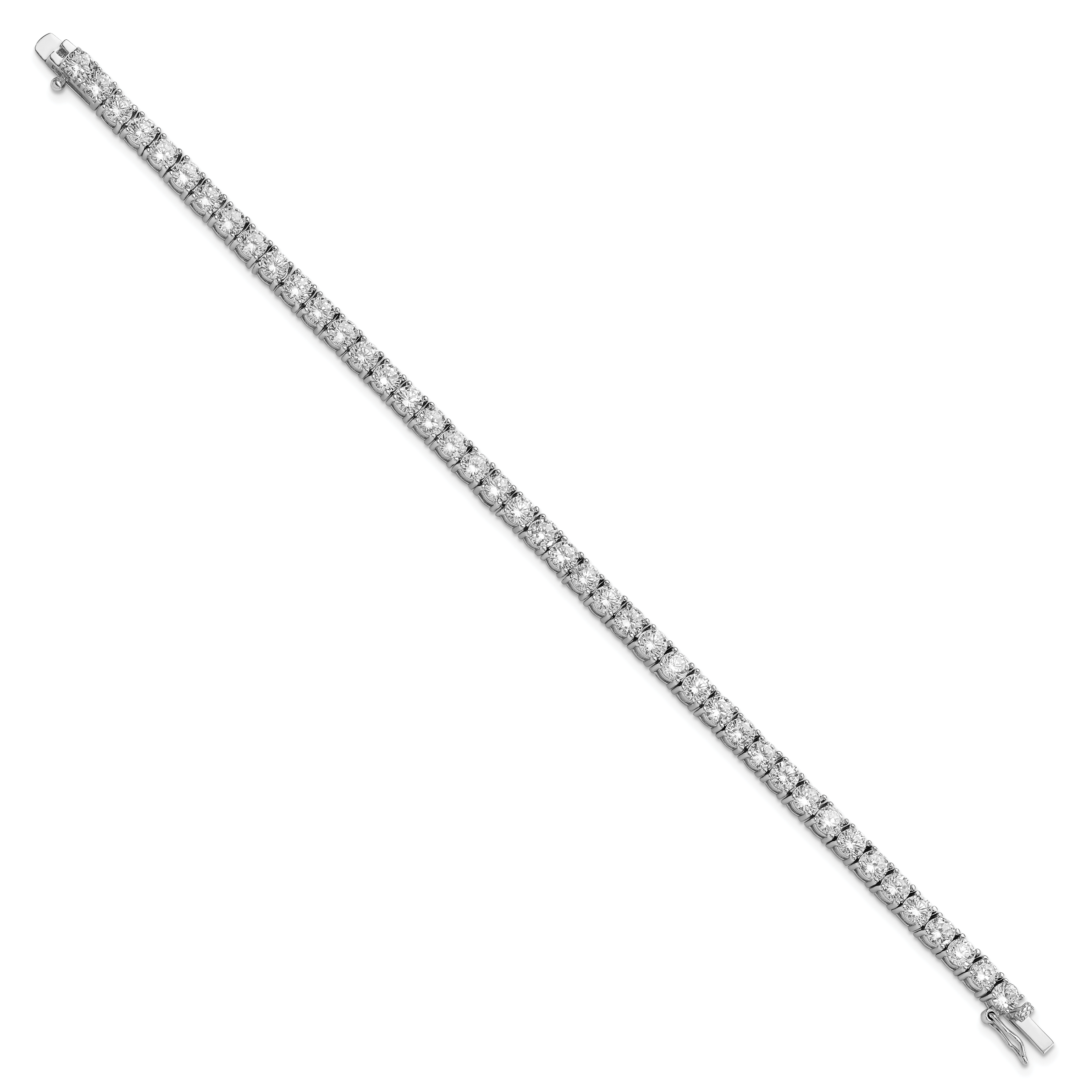 Cheryl M Sterling Silver Rhodium-plated Brilliant-cut CZ 7.25 Inch Tennis Bracelet