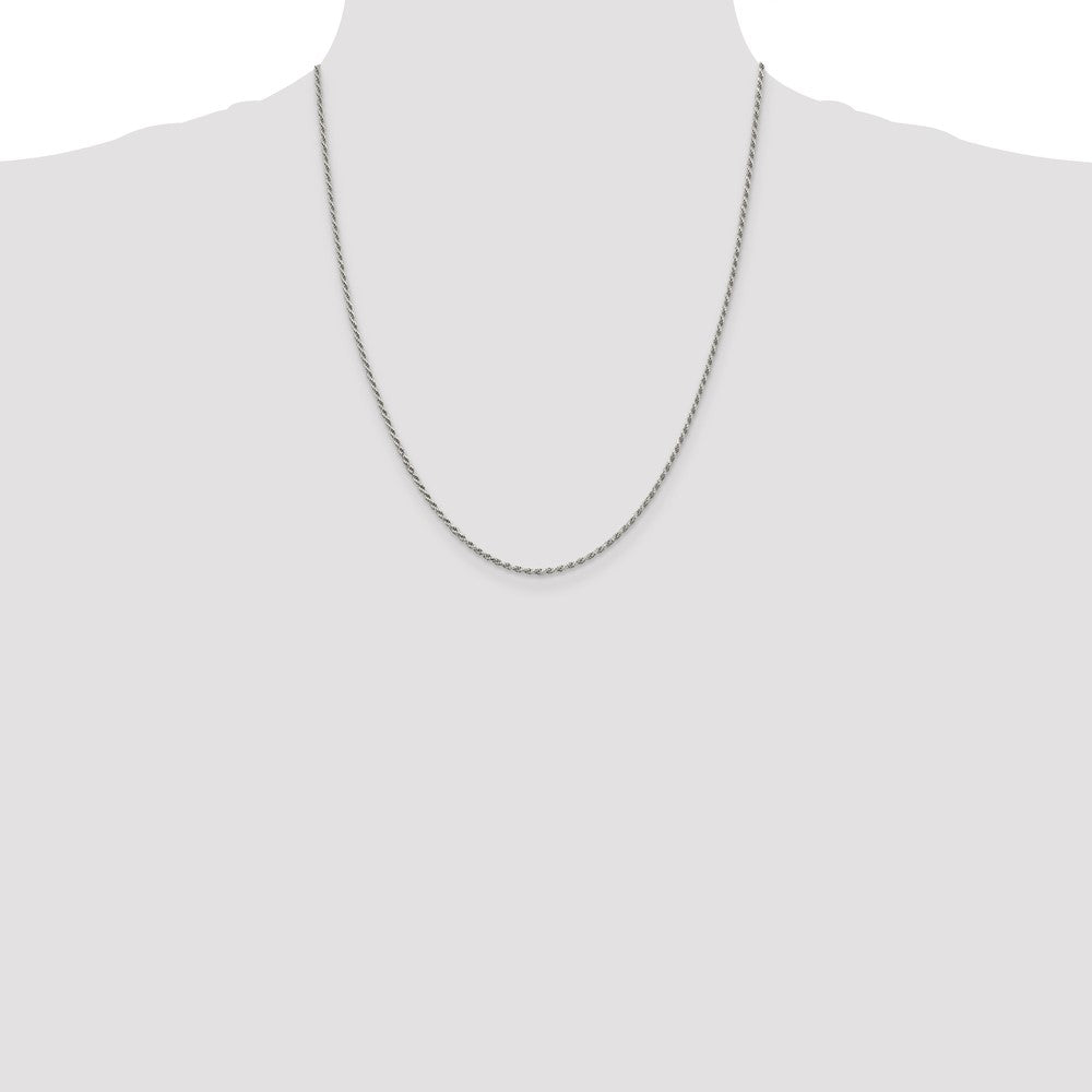 Sterling Silver 1.7mm Diamond-cut Rope Chain