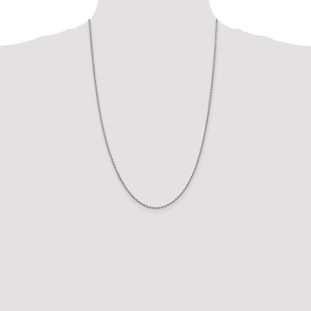 Sterling Silver 1.7mm Diamond-cut Rope Chain