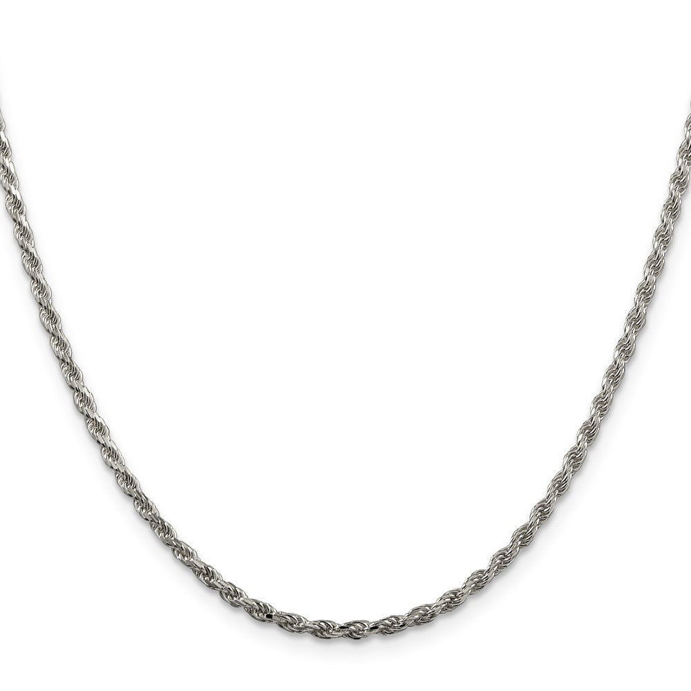 Sterling Silver 2.25mm Diamond-cut Rope Chain
