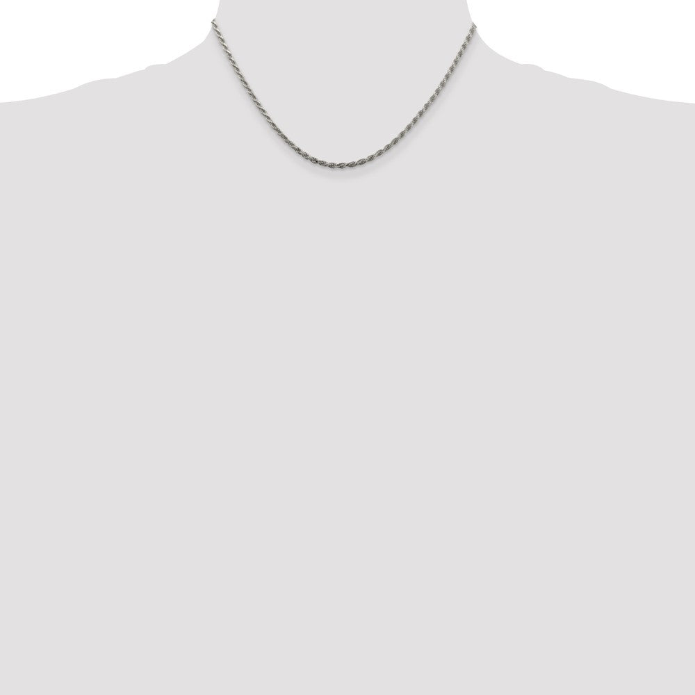 Sterling Silver 2.25mm Diamond-cut Rope Chain