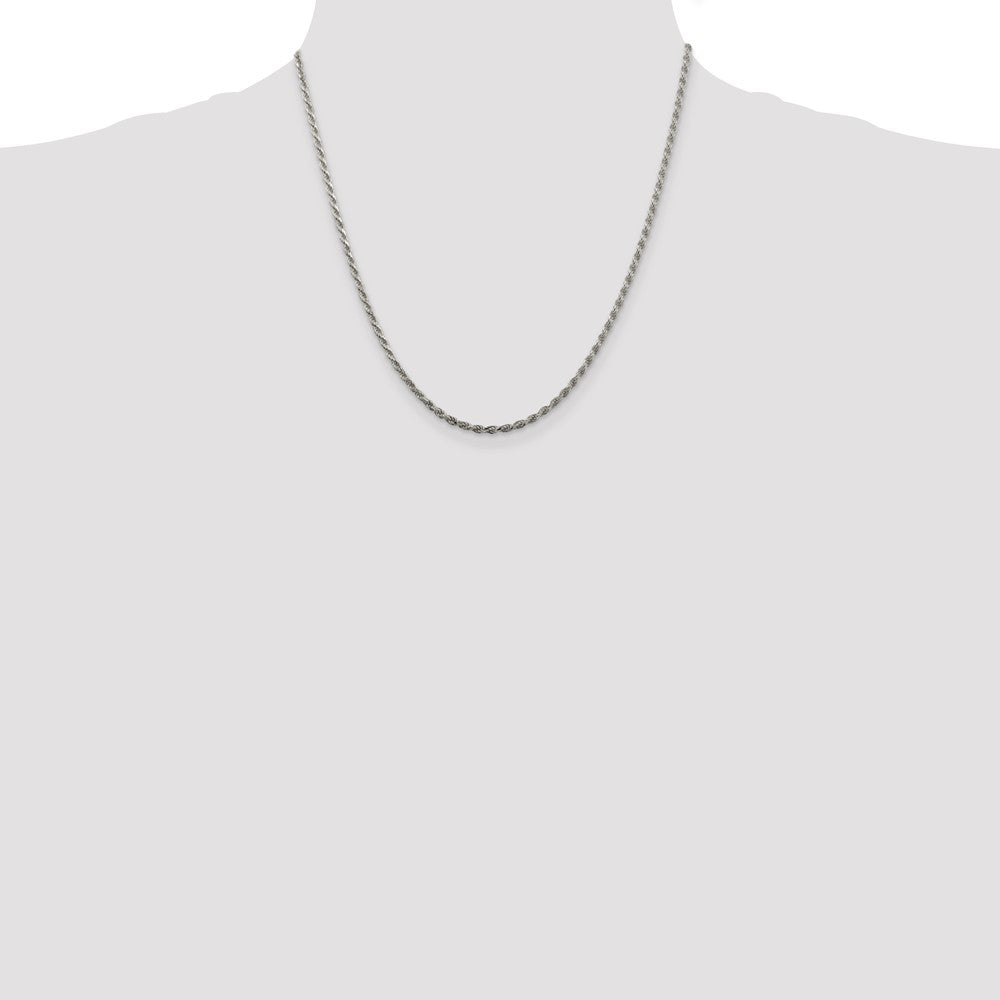 Sterling Silver 2.25mm Diamond-cut Rope Chain