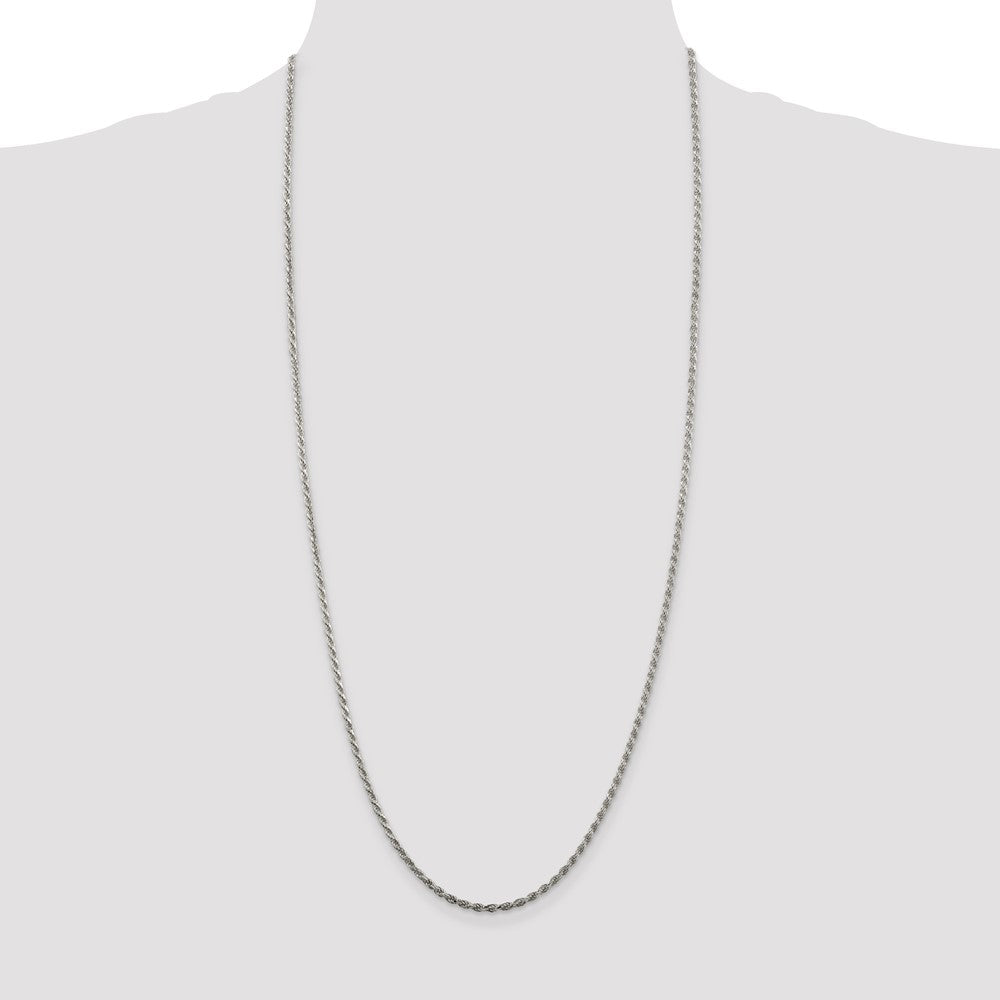 Sterling Silver 2.25mm Diamond-cut Rope Chain