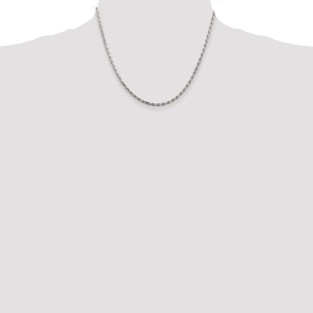 Sterling Silver 2.5mm Diamond-cut Rope Chain