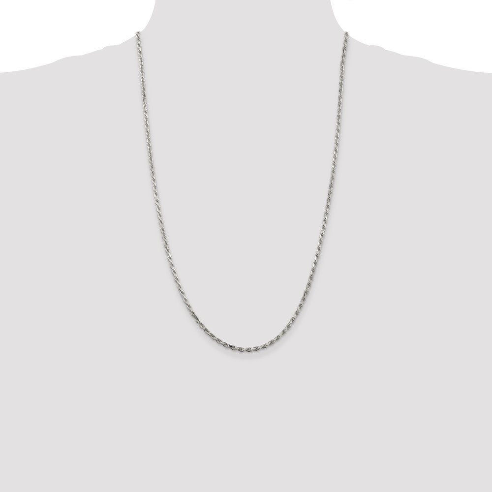 Sterling Silver 2.5mm Diamond-cut Rope Chain