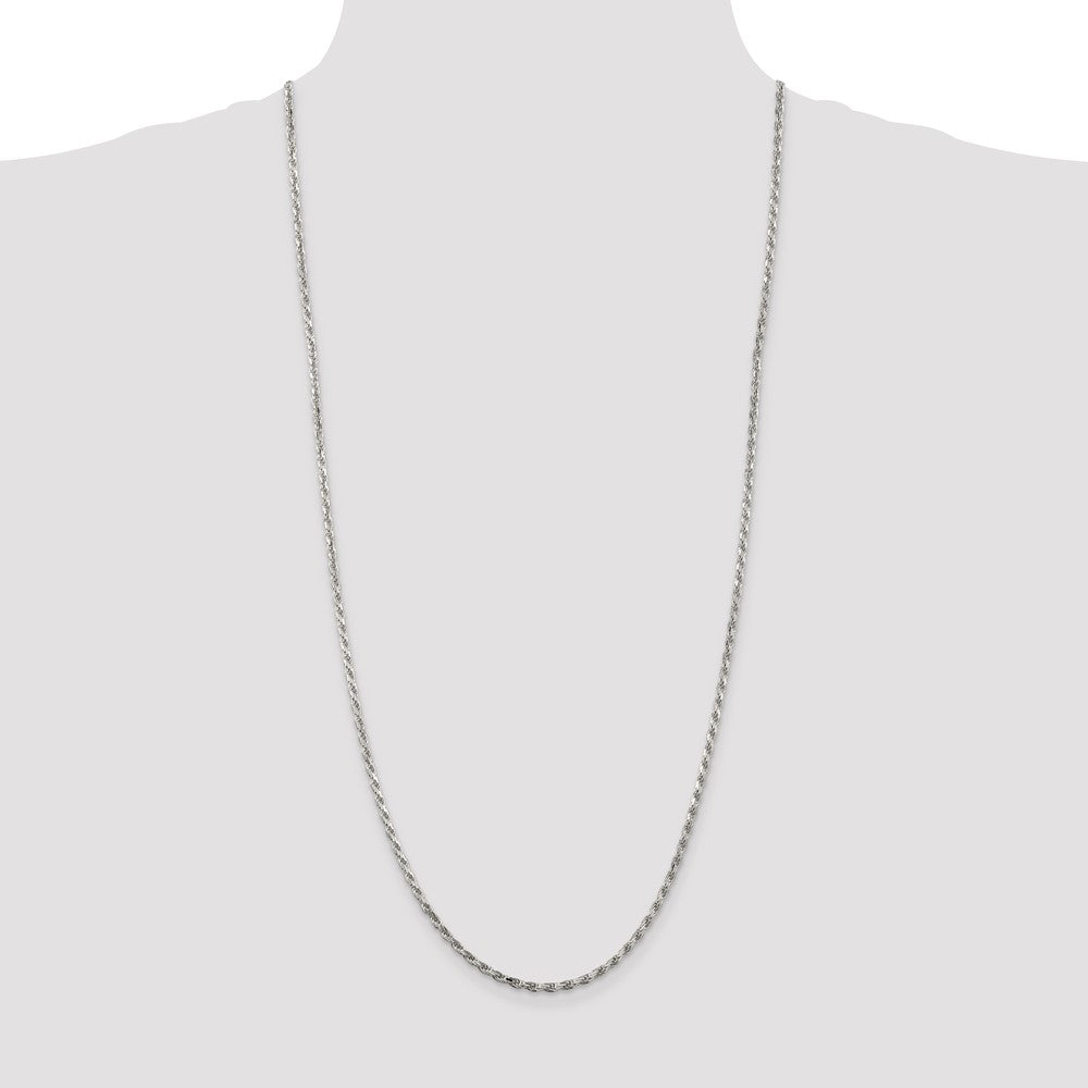 Sterling Silver 2.5mm Diamond-cut Rope Chain
