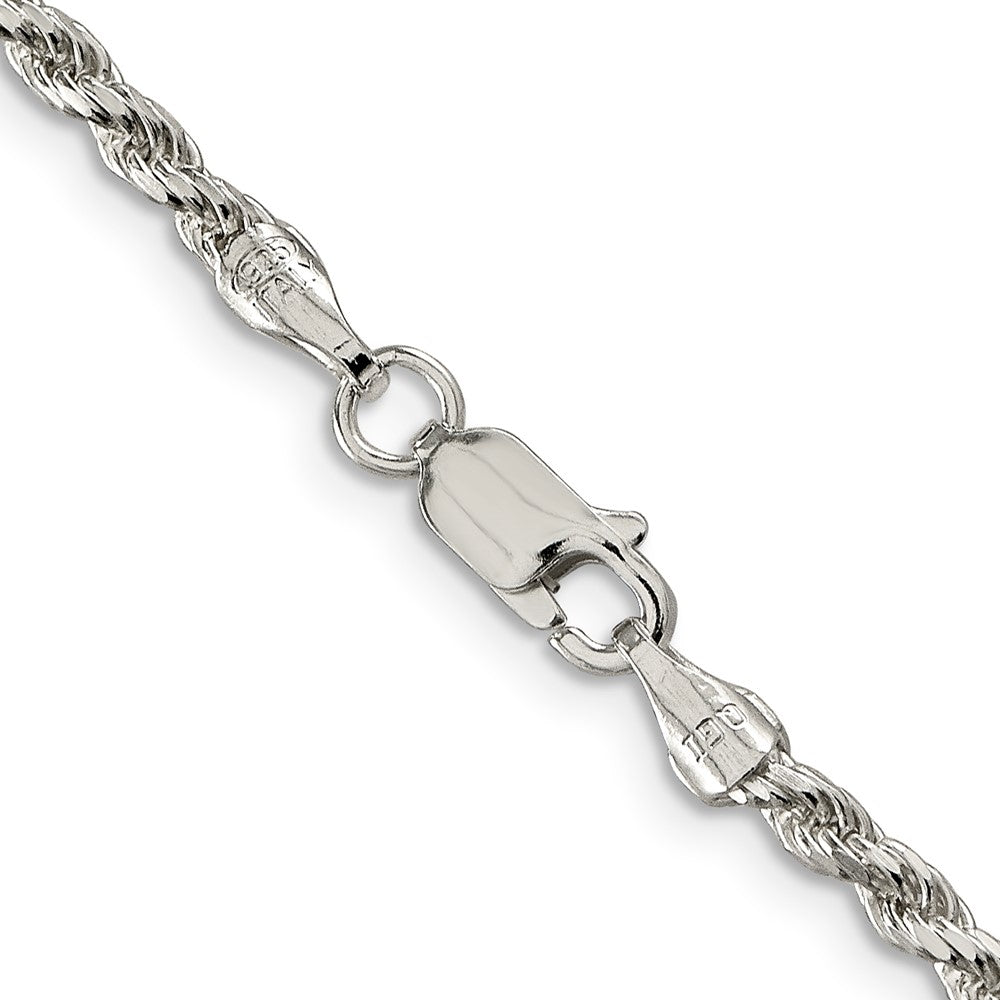 Sterling Silver 2.75mm Diamond-cut Rope Chain