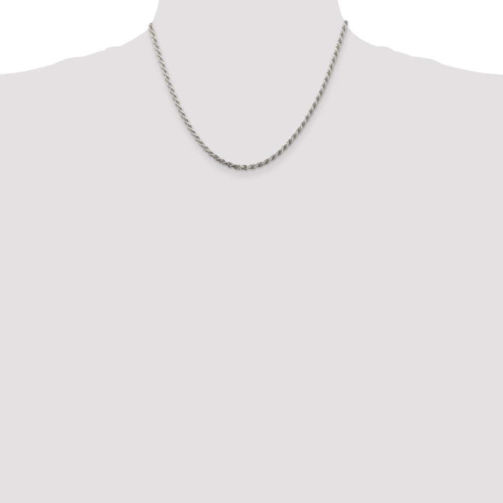 Sterling Silver 2.75mm Diamond-cut Rope Chain