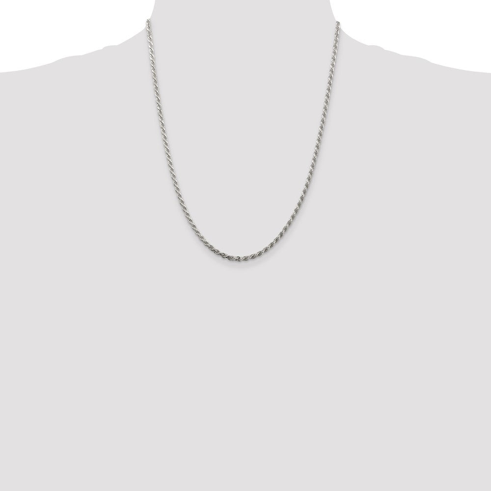Sterling Silver 2.75mm Diamond-cut Rope Chain
