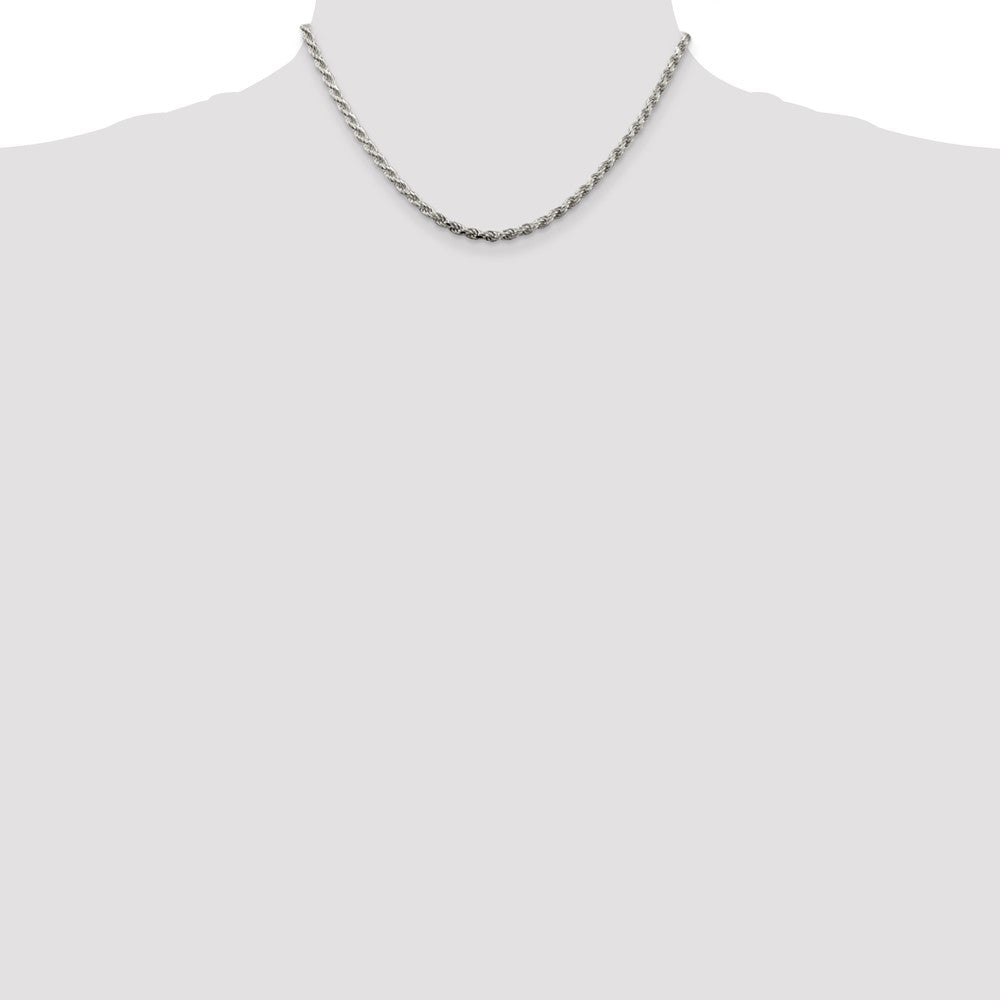 Sterling Silver 3.2mm Diamond-cut Rope Chain