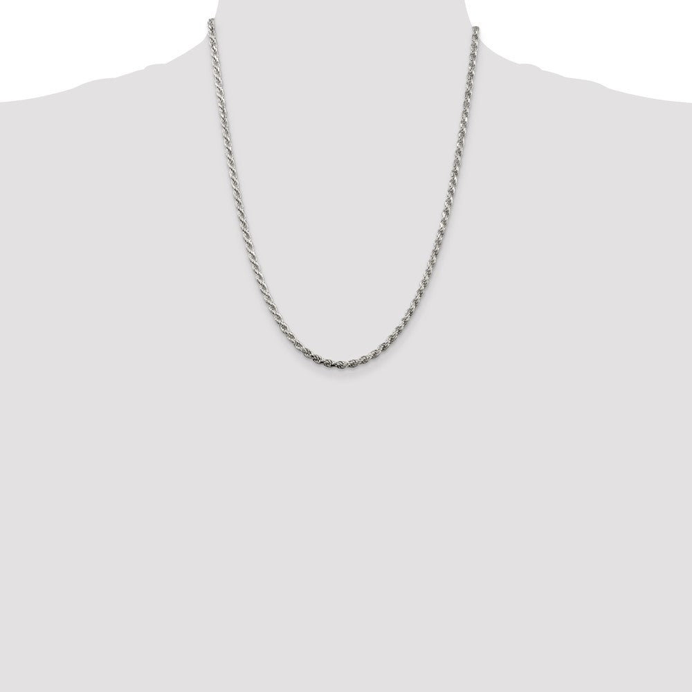 Sterling Silver 3.2mm Diamond-cut Rope Chain