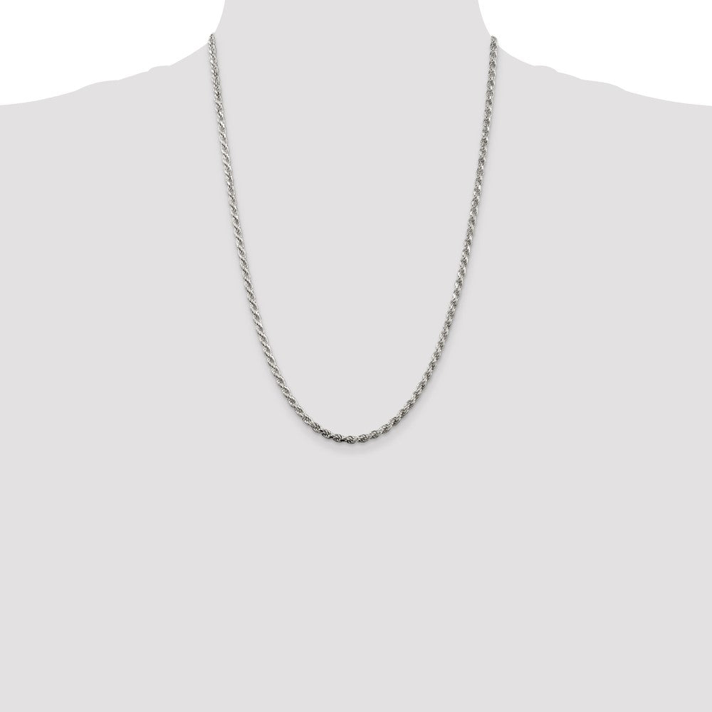 Sterling Silver 3.2mm Diamond-cut Rope Chain