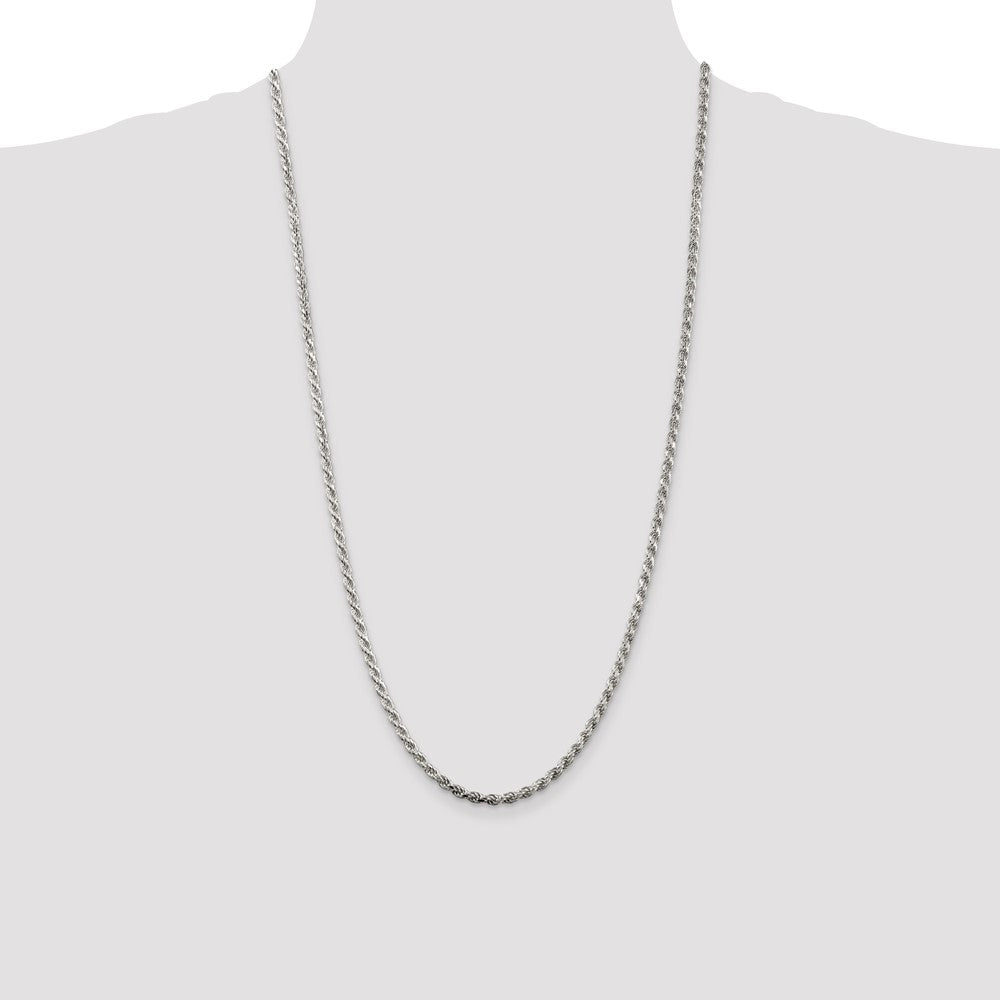 Sterling Silver 3.2mm Diamond-cut Rope Chain