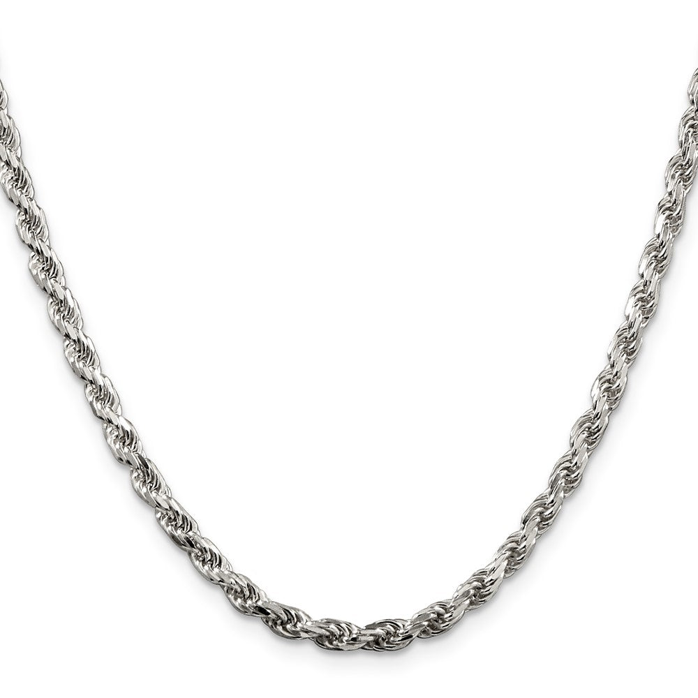 Sterling Silver 3.75mm Diamond-cut Rope Chain