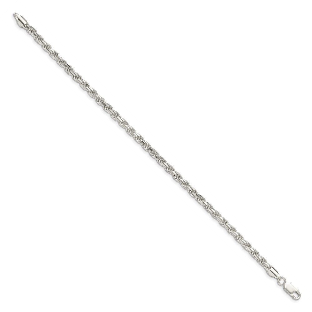 Sterling Silver 3.75mm Diamond-cut Rope Chain