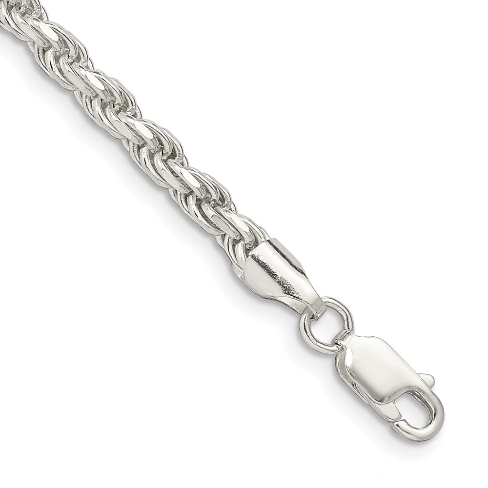 Sterling Silver 3.75mm Diamond-cut Rope Chain