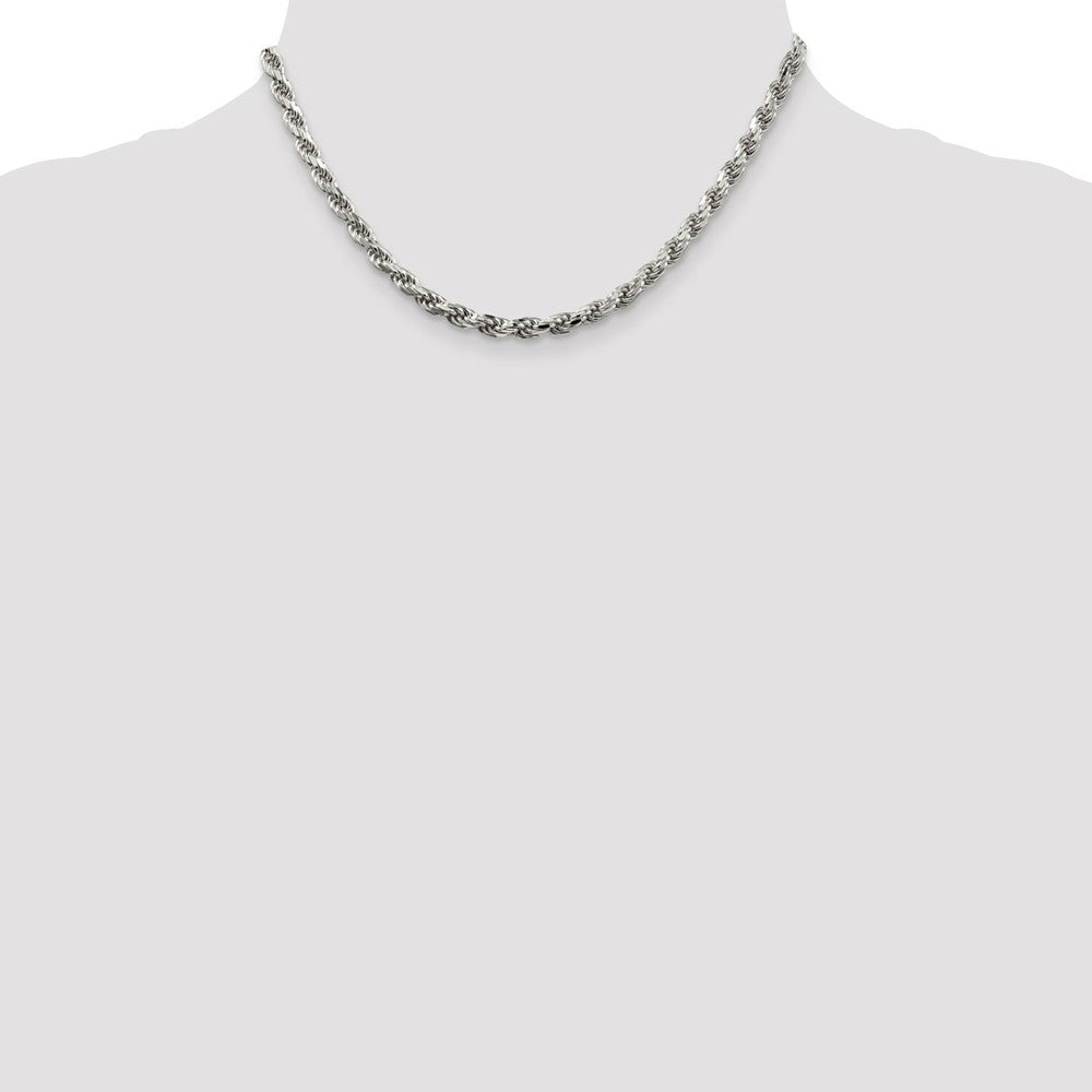 Sterling Silver 4.6mm Diamond-cut Rope Chain