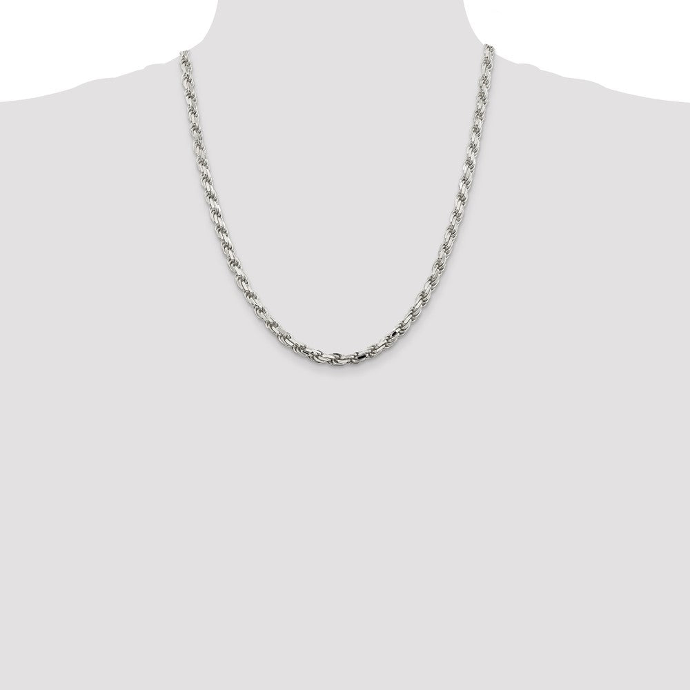 Sterling Silver 5.75mm Diamond-cut Rope Chain