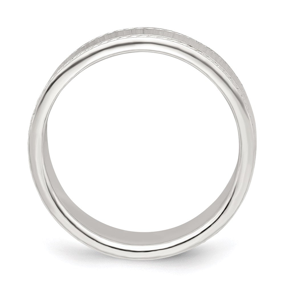 Sterling Silver 6mm Flat with Rope Edge Size 9 Band