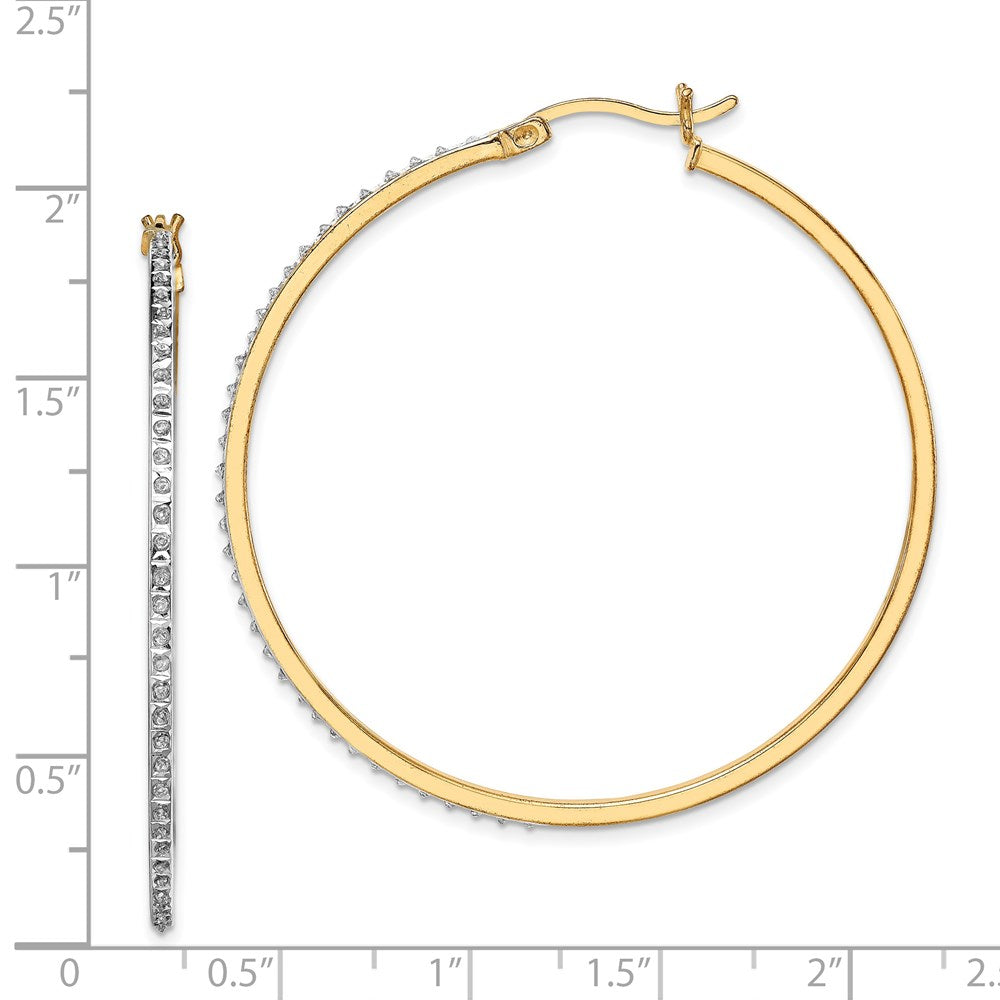 Diamond Fascination Diamond Mystique Sterling Silver 18K Gold-plated Diamond Round Hoop Earrings